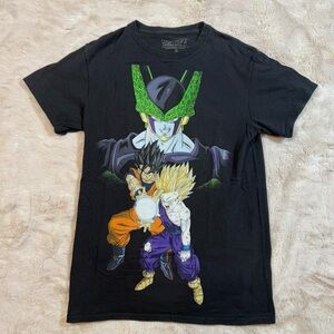 Dragon Ball Z Men’s Graphic Shirt Black Goku/Gohan/Cell Sz Small